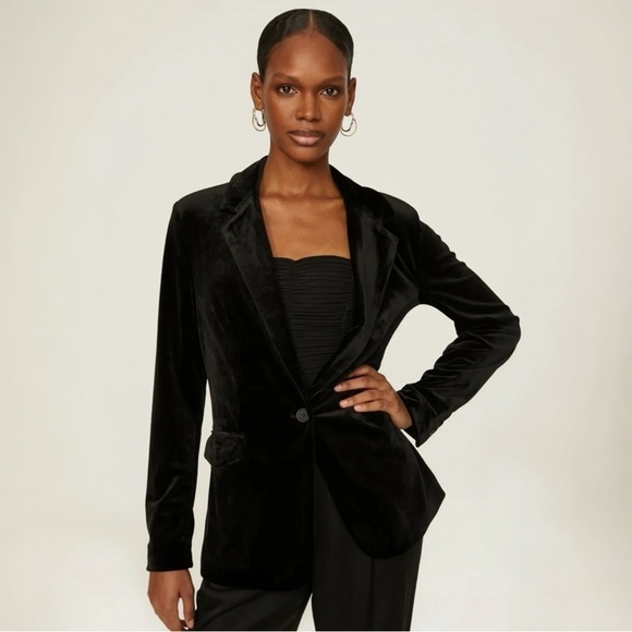 NWT Blank NYC Black Velvet Closing Time Blazer XS - Picture 1 of 7